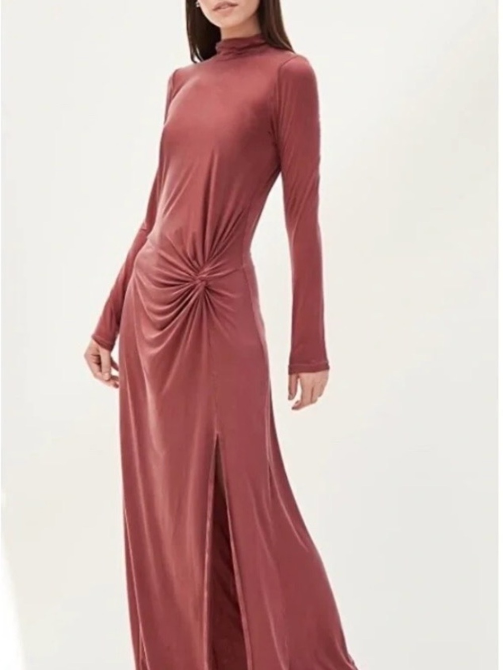 Young Fabulous & Broke Twist-Knot Maxi Dress in Burgundy